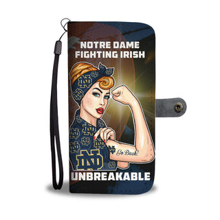 Beautiful Girl Unbreakable Go Notre Dame Fighting Irish Wallet Phone Case