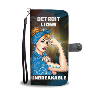 Beautiful Girl Unbreakable Go Detroit Lions Wallet Phone Case