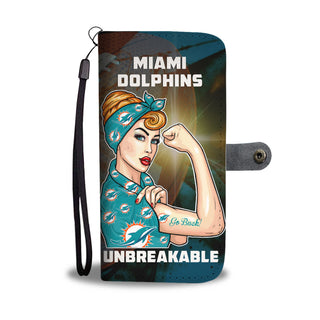 Beautiful Girl Unbreakable Go Miami Dolphins Wallet Phone Case