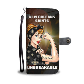 Beautiful Girl Unbreakable Go New Orleans Saints Wallet Phone Case