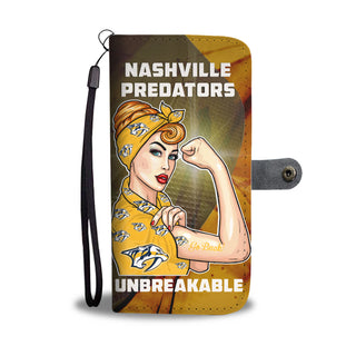 Beautiful Girl Unbreakable Go Nashville Predators Wallet Phone Case