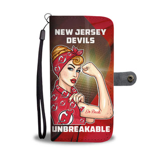 Beautiful Girl Unbreakable Go New Jersey Devils Wallet Phone Case