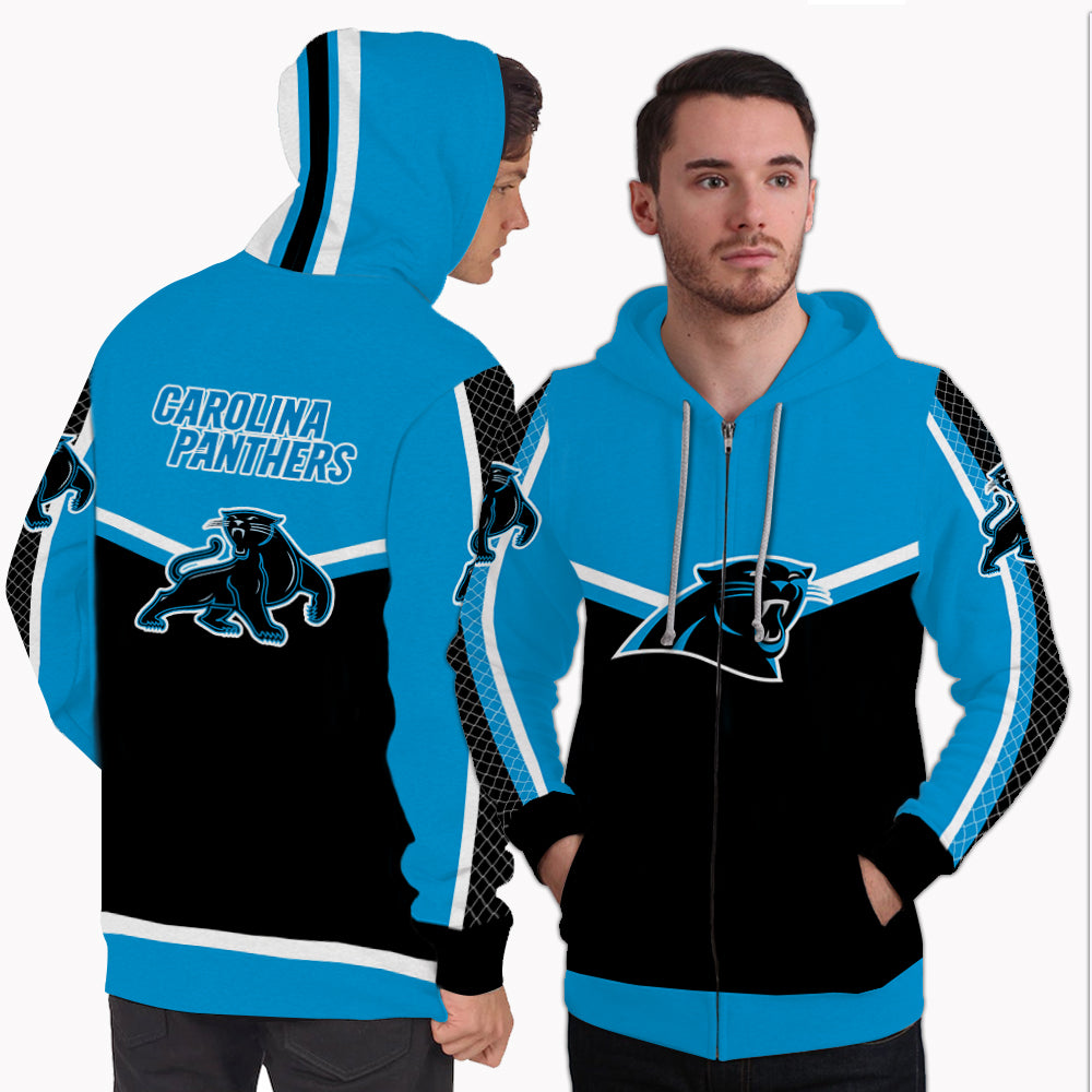 Fashion Gorgeous Fitting Carolina Panthers Zip Hoodie – Best Funny Store