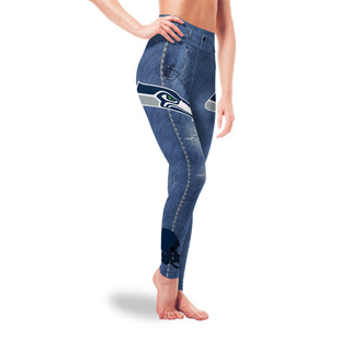 Amazing Blue Jeans Seattle Seahawks Leggings