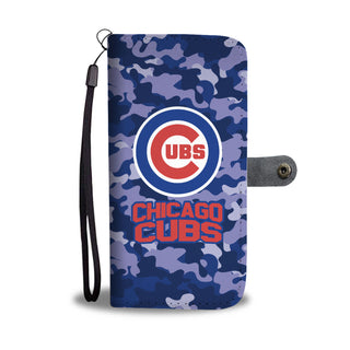 Camo Pattern Chicago Cubs Wallet Phone Cases