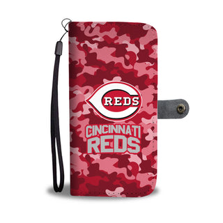 Camo Pattern Cincinnati Reds Wallet Phone Cases