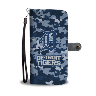 Camo Pattern Detroit Tigers Wallet Phone Cases