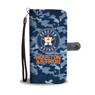 Camo Pattern Houston Astros Wallet Phone Cases