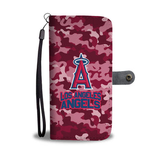 Camo Pattern Los Angeles Angels Wallet Phone Cases