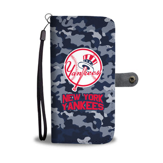 Camo Pattern New York Yankees Wallet Phone Cases