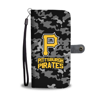 Camo Pattern Pittsburgh Pirates Wallet Phone Cases
