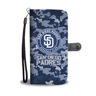Camo Pattern San Diego Padres Wallet Phone Cases