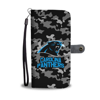 Camo Pattern Carolina Panthers Wallet Phone Cases