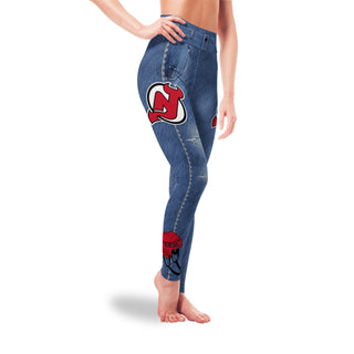 Amazing Blue Jeans New Jersey Devils Leggings