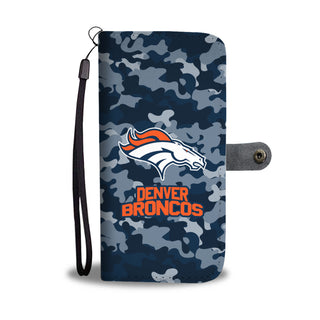 Camo Pattern Denver Broncos Wallet Phone Cases