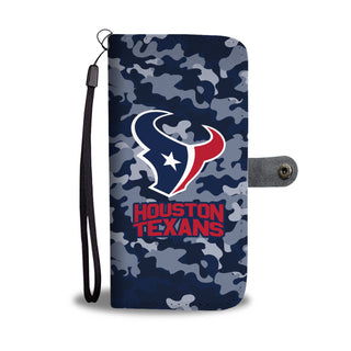Camo Pattern Houston Texans Wallet Phone Cases