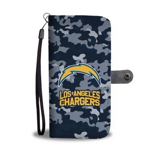Camo Pattern Los Angeles Chargers Wallet Phone Cases