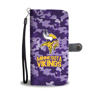 Camo Pattern Minnesota Vikings Wallet Phone Cases