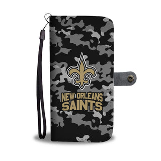 Camo Pattern New Orleans Saints Wallet Phone Cases