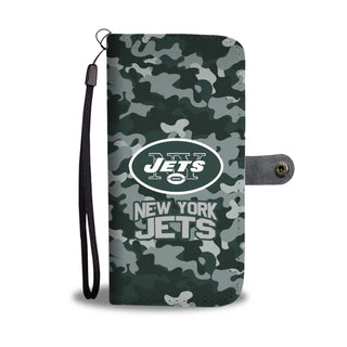 Camo Pattern New York Jets Wallet Phone Cases