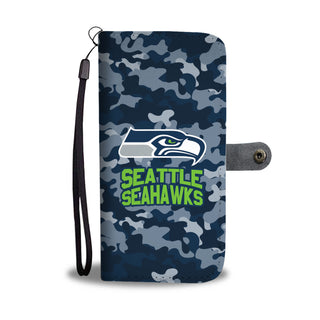 Camo Pattern Seattle Seahawks Wallet Phone Cases