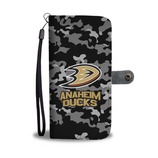 Camo Pattern Anaheim Ducks Wallet Phone Cases