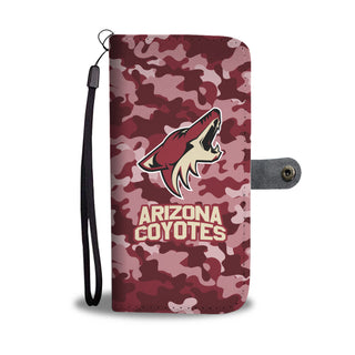 Camo Pattern Arizona Coyotes Wallet Phone Cases