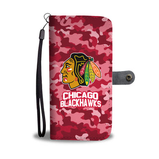 Camo Pattern Chicago Blackhawks Wallet Phone Cases
