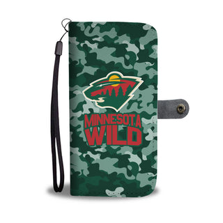 Camo Pattern Minnesota Wild Wallet Phone Cases