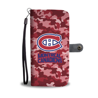 Camo Pattern Montreal Canadiens Wallet Phone Cases