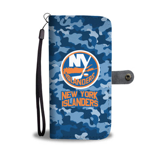 Camo Pattern New York Islanders Wallet Phone Cases