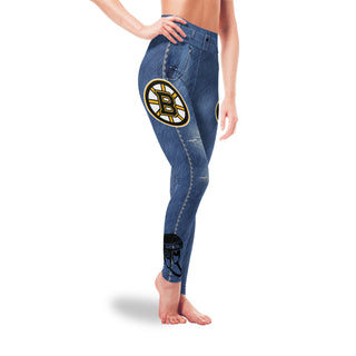 Amazing Blue Jeans Boston Bruins Leggings