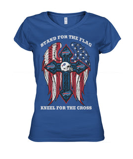 Stand For The Flag Kneel For The Cross Buffalo Bills Women V-neck