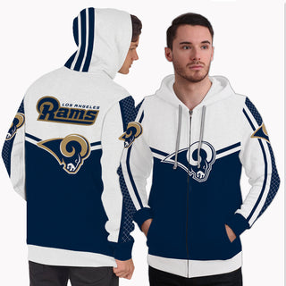 Fashion Gorgeous Fitting Los Angeles Rams Zip Hoodie