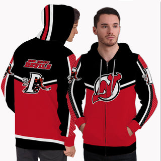 Fashion Gorgeous Fitting New Jersey Devils Zip Hoodie