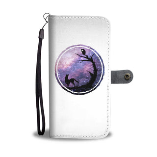 An Owl And A Dog At Night Wallet Phone Cases
