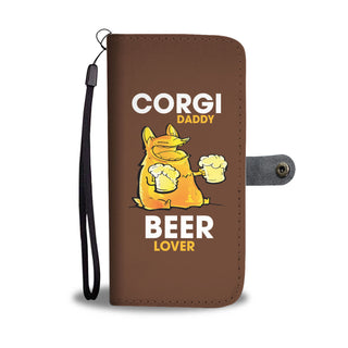 Corgi Daddy Beer Lover Wallet Phone Cases