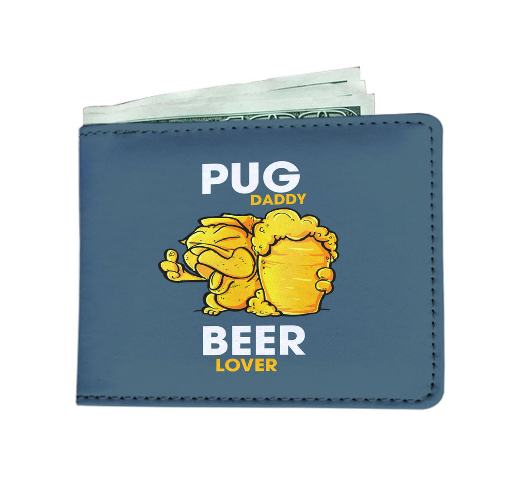 Pug Daddy Beer Lover Men's Wallets