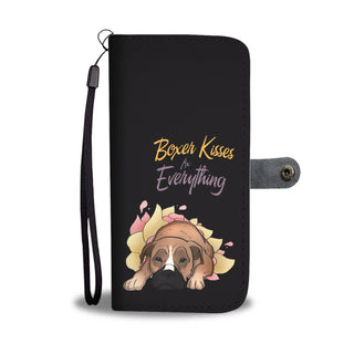 Boxer Kisses Fix Everything Wallet Phone Cases