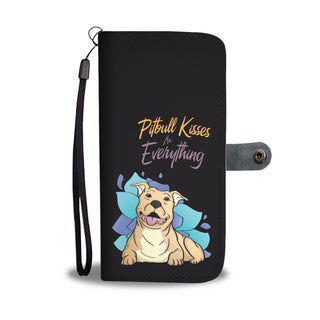 Pitbull Kisses Fix Everything Wallet Phone Cases