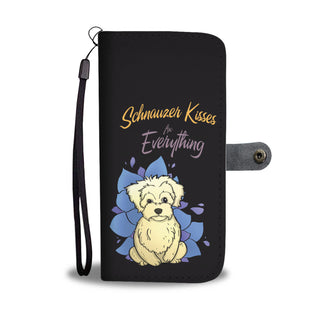 Schnauzer Kisses Fix Everything Wallet Phone Cases