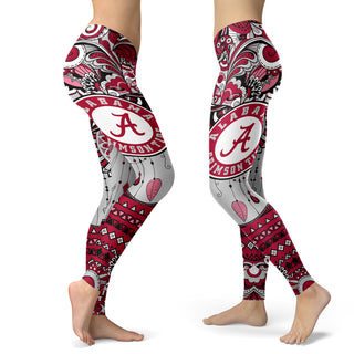 Boho Alabama Crimson Tide Leggings With Fantastic Art