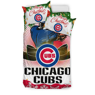 Funny Gift Shop Merry Christmas Chicago Cubs Bedding Sets