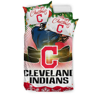 Funny Gift Shop Merry Christmas Cleveland Indians Bedding Sets