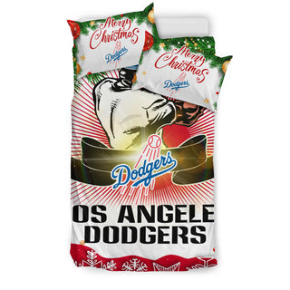 Funny Gift Shop Merry Christmas Los Angeles Dodgers Bedding Sets