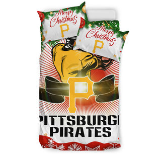 Funny Gift Shop Merry Christmas Pittsburgh Pirates Bedding Sets