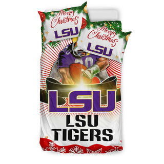 Funny Gift Shop Merry Christmas LSU Tigers Bedding Sets