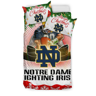 Funny Gift Shop Merry Christmas Notre Dame Fighting Irish Bedding Sets