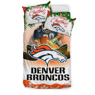 Funny Gift Shop Merry Christmas Denver Broncos Bedding Sets