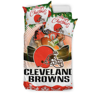 Funny Gift Shop Merry Christmas Cleveland Browns Bedding Sets